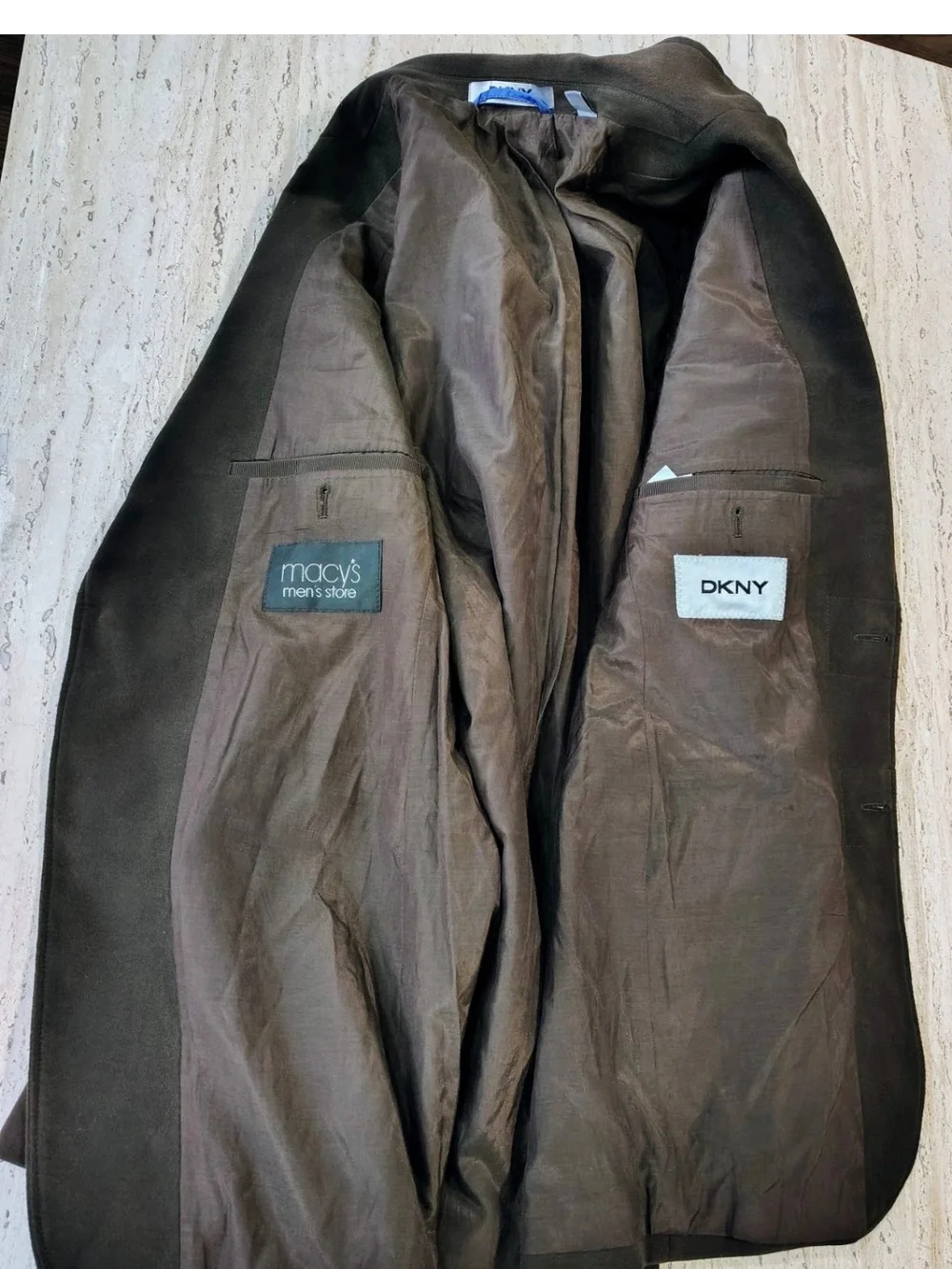 Men's DKNY Brown Blazer Sport Coat Cotton Size 38R